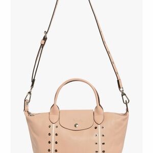 NEW Longchomp Powder Pink Leather Bag Tote Bag with Crossbody Strap